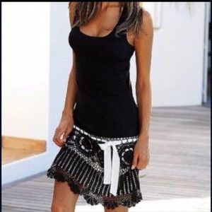 Black and White tank dress with crochet